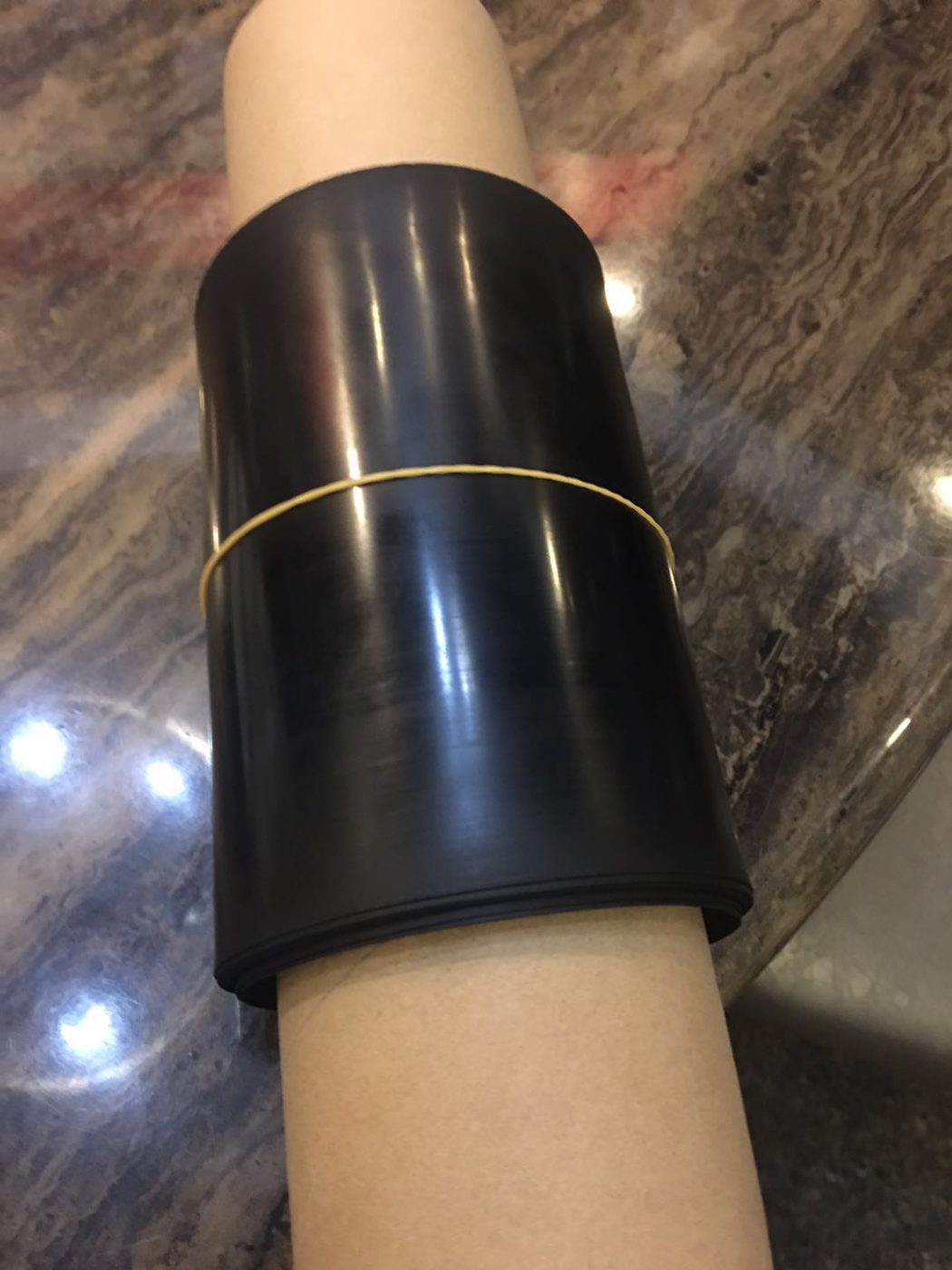 CNT/TPU film wrapped around a curved surface